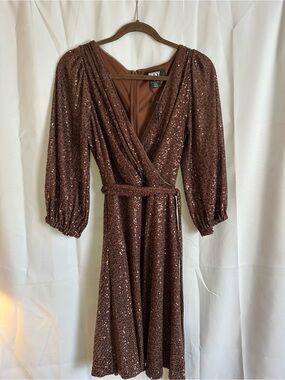 dkny brown sequin dress DKNY Brown Sequin Dress